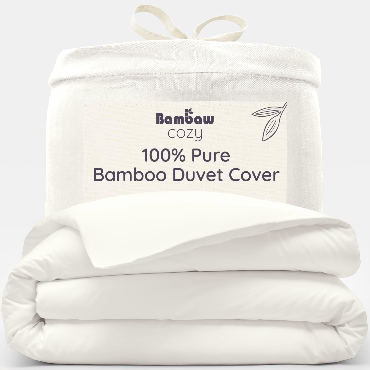 Bambaw Bamboo Single Duvet Cover, 135x200 cm, Antiallergic Cooling Sheet, 100% Bamboo Viscose Bedding, Single Bed Luxury Bedding, Sustainable, Soft & Breathable Summer Duvet Cover 135x200 cm (Ivory)