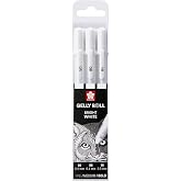 SAKURA Gelly Roll Classic White Gel Pen Set, Assorted Sizes, 3 Pack | Opaque White Gel Pens for Highlights, Drawing &amp; Crafts, Pops on Dark Paper, Fine, Medium and Bold Tips