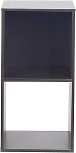 PACHIRA E-Commerce Wooden Storage Cubes, Unit Shelf, Closet Cabinet Bookcase, DVD Rack Bookshelf File Organizer Rack, Each Cube 28.5 cm, 2 Tier, Dark Brown
