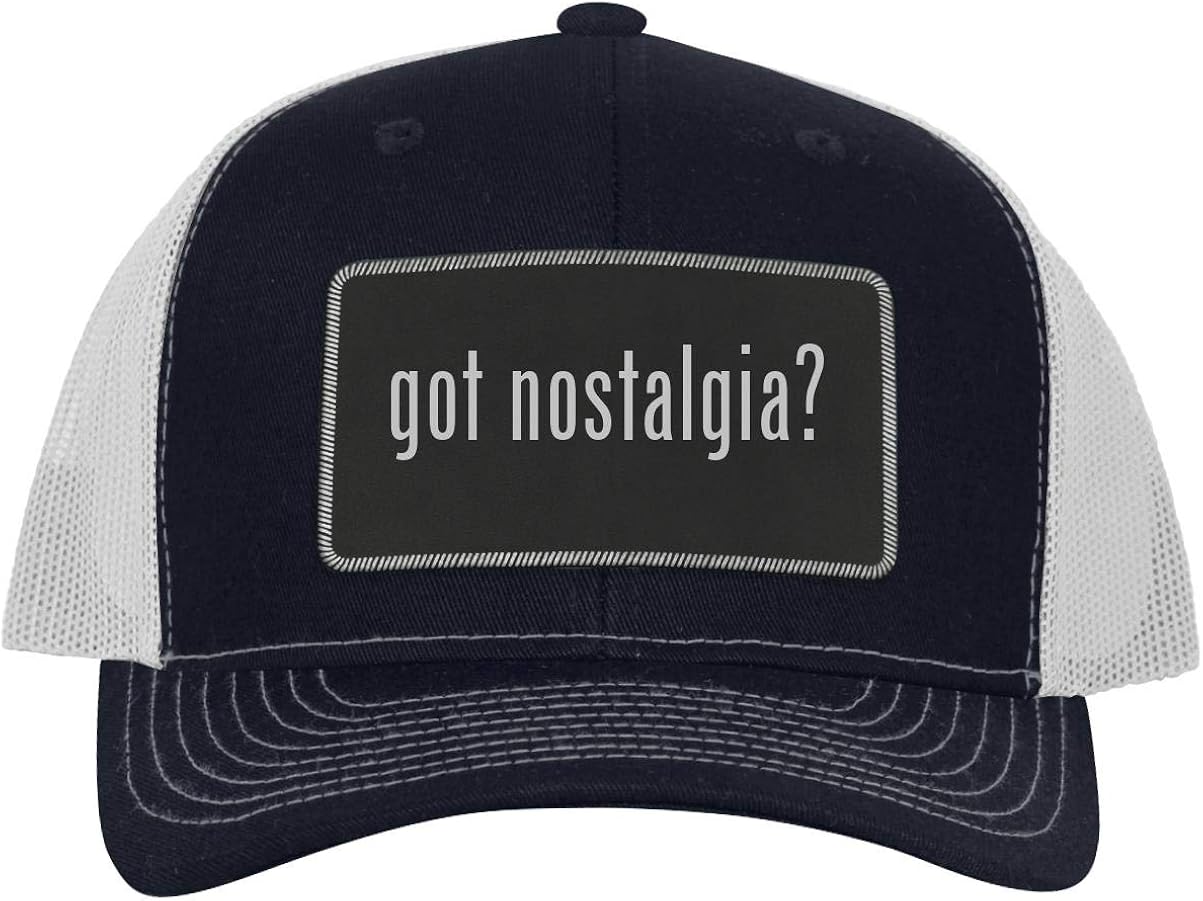 got Nostalgia? - Leather Black Metallic Patch Engraved Trucker Hat