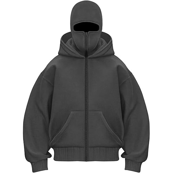 Amazon.com: EUDOLAH Balaclava Jacket Zip Up Fashion Double Layer
