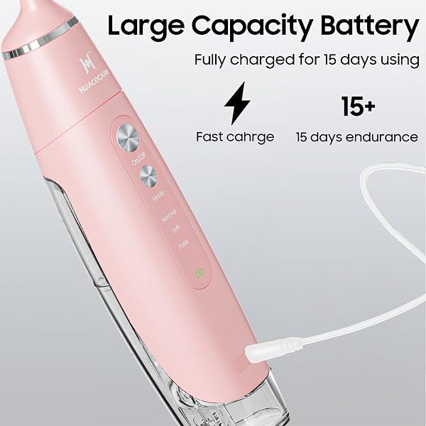 WATER FLOSSER EQUIPPED WITH TWO WATER TANKS FOR HOME AND TRAVEL,3 MODES DENTAL ORAL IRRIGATOR,PORTABLE,IPX7 WATERPROOF,POWERFUL BATTERY LIFE, WATER DENTAL FLOSSERS FOR TEETH (PINK)