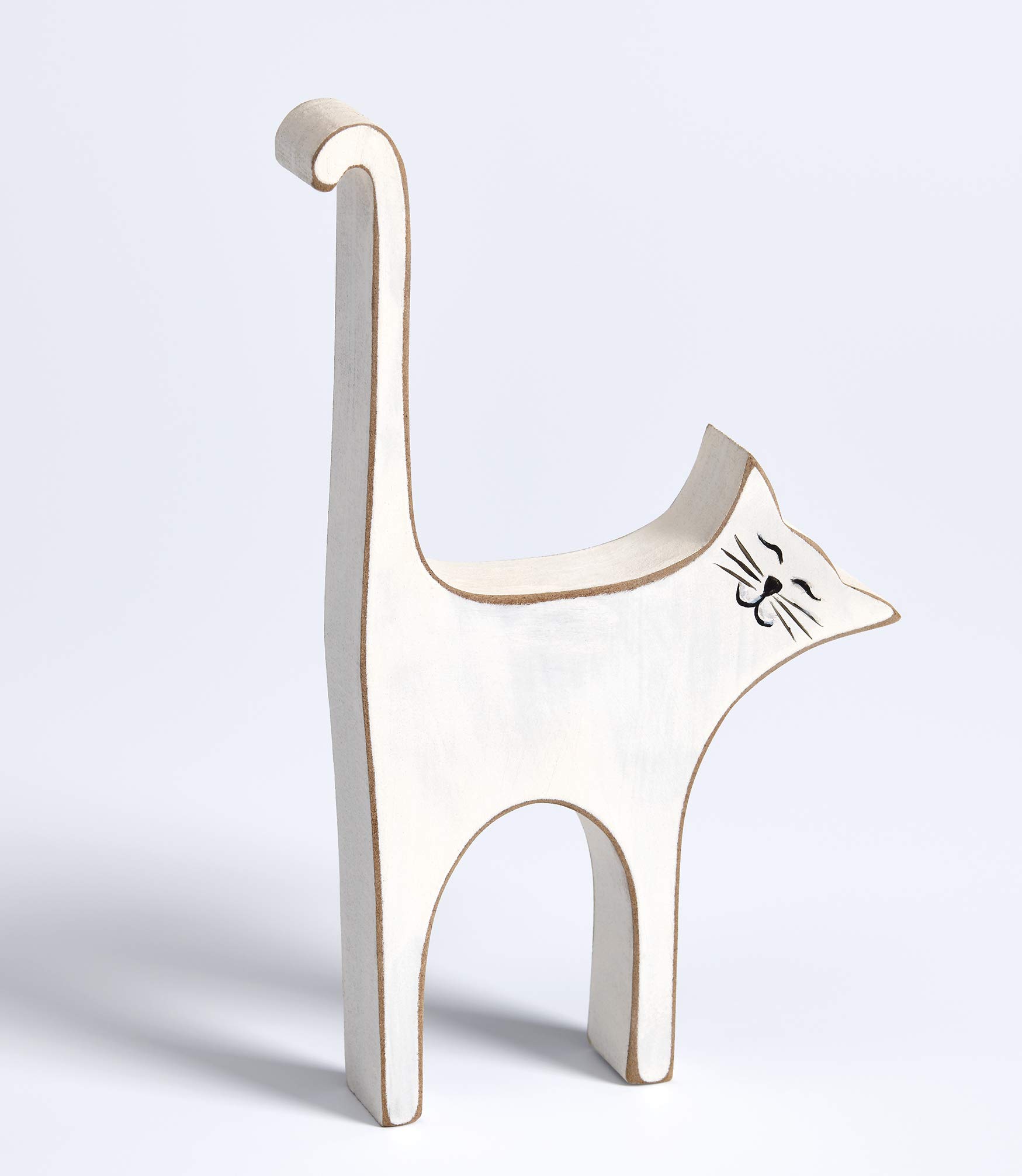walther design Decoration Figure White Made of Wood, Cat CA199W