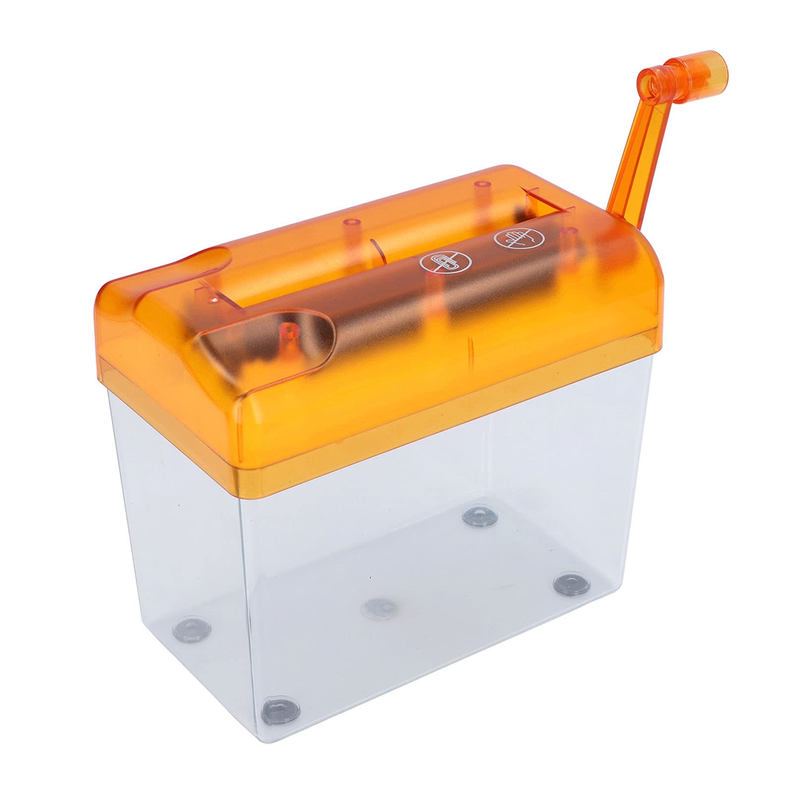 Yadoo Mini Hand Shredder, Portable Manual A6 Desktop Paper Shredder, Orange