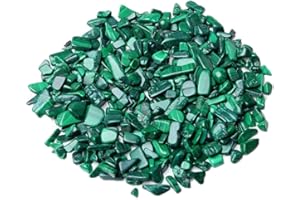 IMALY Malachite Tumbled Chips Stone Polished Crushed Healing Crystal Quartz Pieces Irregular Shaped Stones for Home Decorative Stones Vases Plants Succulents 0.5lb