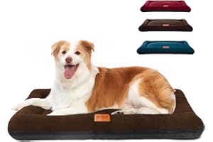 Abuandi Dog Crate Bed Mat, Indestructible Dog Bed, Washable Chew Proof Cat Mat with Hidden Zipper & Anti-Slip Bottom for Large Medium Small Pet Cozy Sleeping