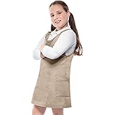 Classroom Uniforms Girls Princess Seam Uniform Jumper School Uniform Dress with Adjustable Straps & Patch Pockets