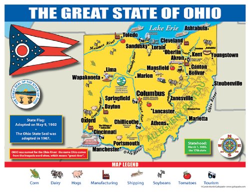 Ohio State Map for Students - Pack of 30