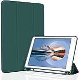 Divufus Case for iPad mini 5th Generation 7.9 Inch, Lightweight Slim Soft TPU Trifold Stand Smart Cover, Auto Sleep/Wake Case with Pencil Holder for iPad mini 5(2019 Released), Dark Green
