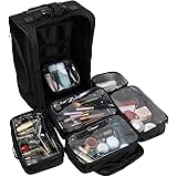 Mallette De Maquillage Professionnelle 2 En 1 à Roulettes Kemier - 8 Tiroirs, Roues 360° - Sac Organisateur Cosmétique Artiste