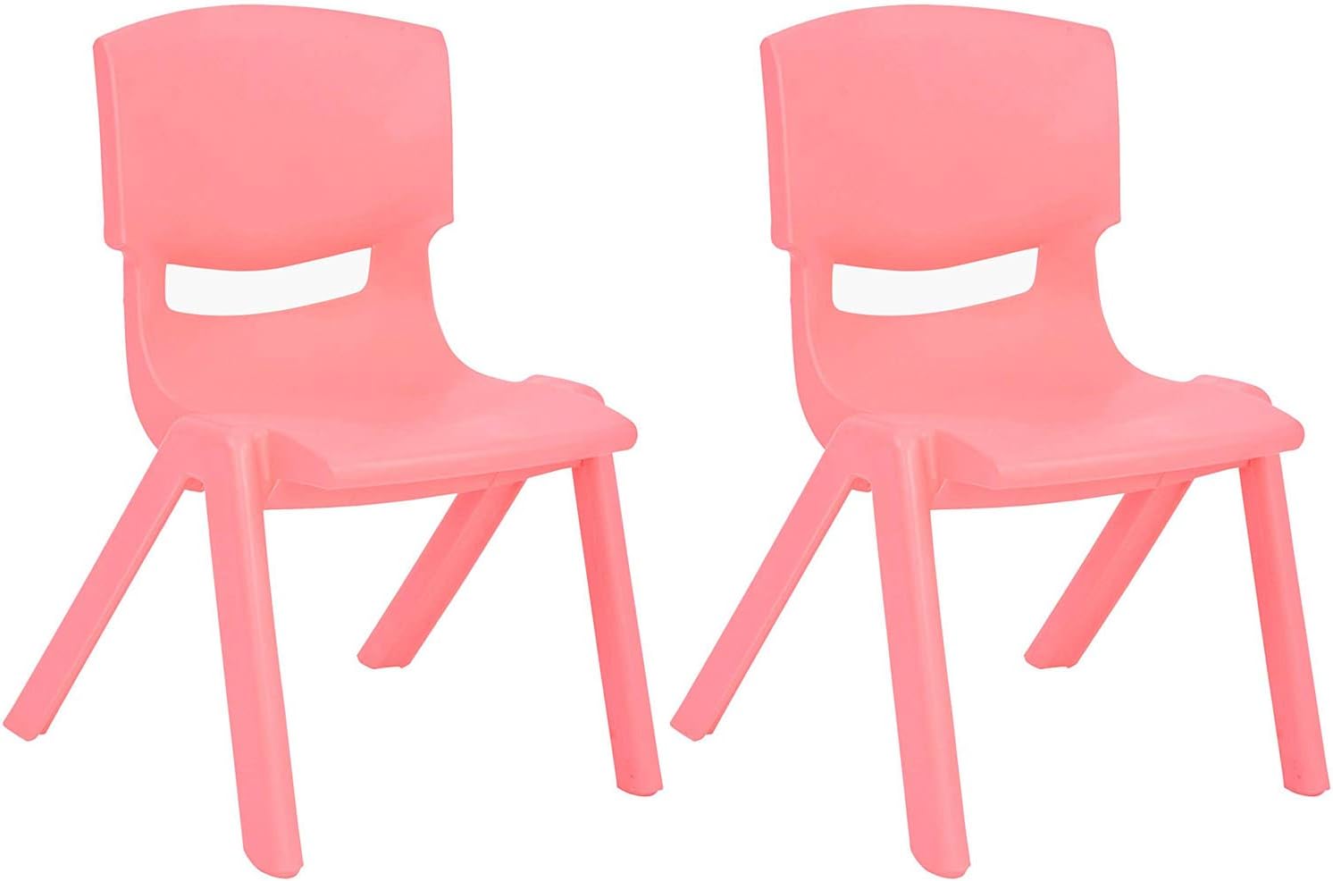 JOON Stackable Plastic Kids Learning Chairs, 20.5x12.75X11 Inches, The Perfect Chair for Playrooms, Schools, Daycares and Home, Pink, (2-Pack)