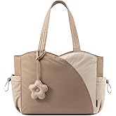 LOVEVOOK Tote Bag for Women, Puffer Work Bags with Zipper for Daily Travel College, Teacher Nurse Laptop Handbags Purses Gift