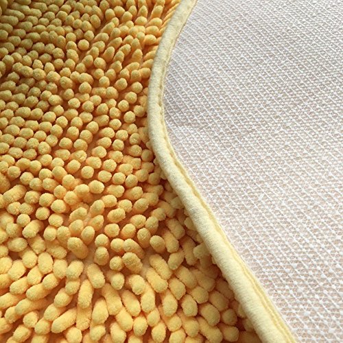 USTIDE Yellow Chenille Rugs Shaggy Washable Kitchen Area Rug Sets Thick