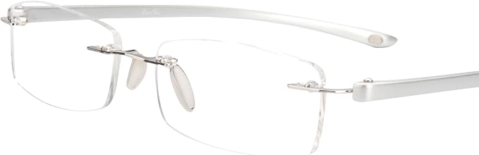 Amazon レンサン Liansan伊達メガネ フチナシ ツーポイント リムレス メンズ レディース 男性 女性 度なしメガネ フレーム ブルーライトカット 軽量 伊達メガネ L5017 グレー ファッション眼鏡 通販