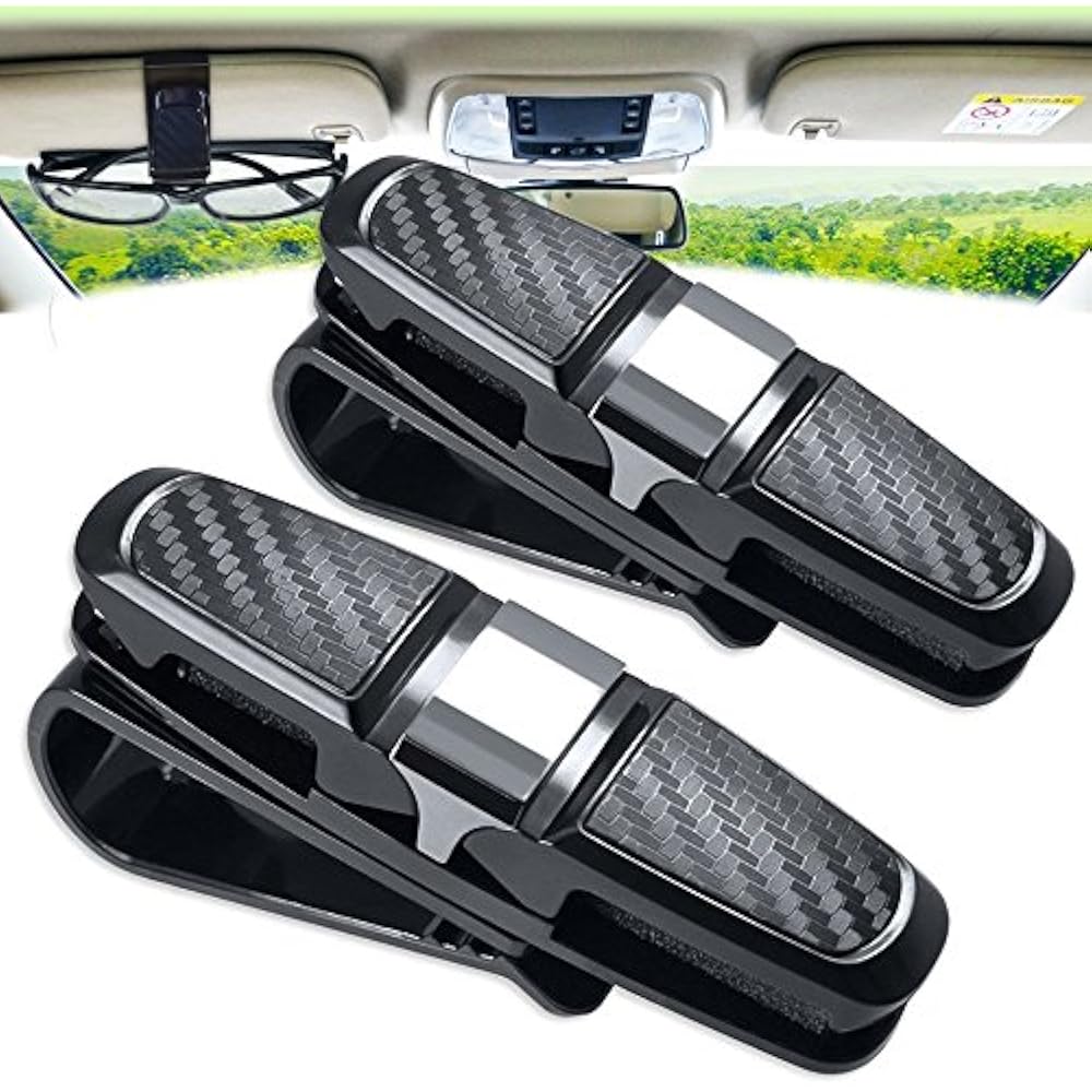 1 Glasses Holder For Car Sun Visor Clip 2 Pack Double Sunglasses