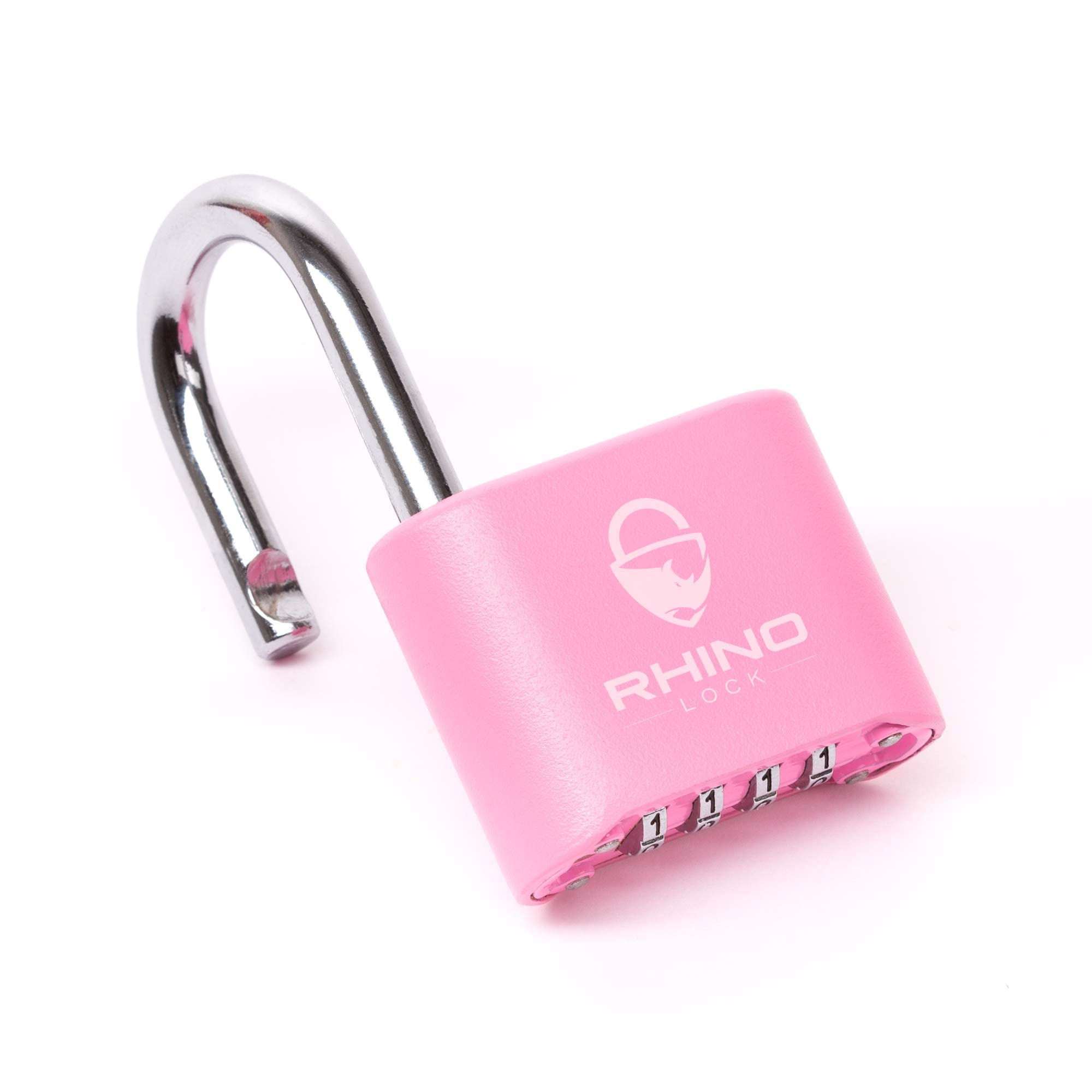 Rhino Lock Secure Lock - Pink 4 Digit Combination Padlock for Gym Locker, School & Work Lockers; Coded and Suitable for Outdoor Use with Fences, Hasps, Sheds & Toolboxes (UK Brand) — image 1