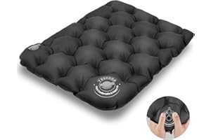 YEEKORO Inflatable Seat Cushion, Lightweight Camping Air Sitting Pad with Repair Cloths, Waterproof Air Seat Cushion, Portabl