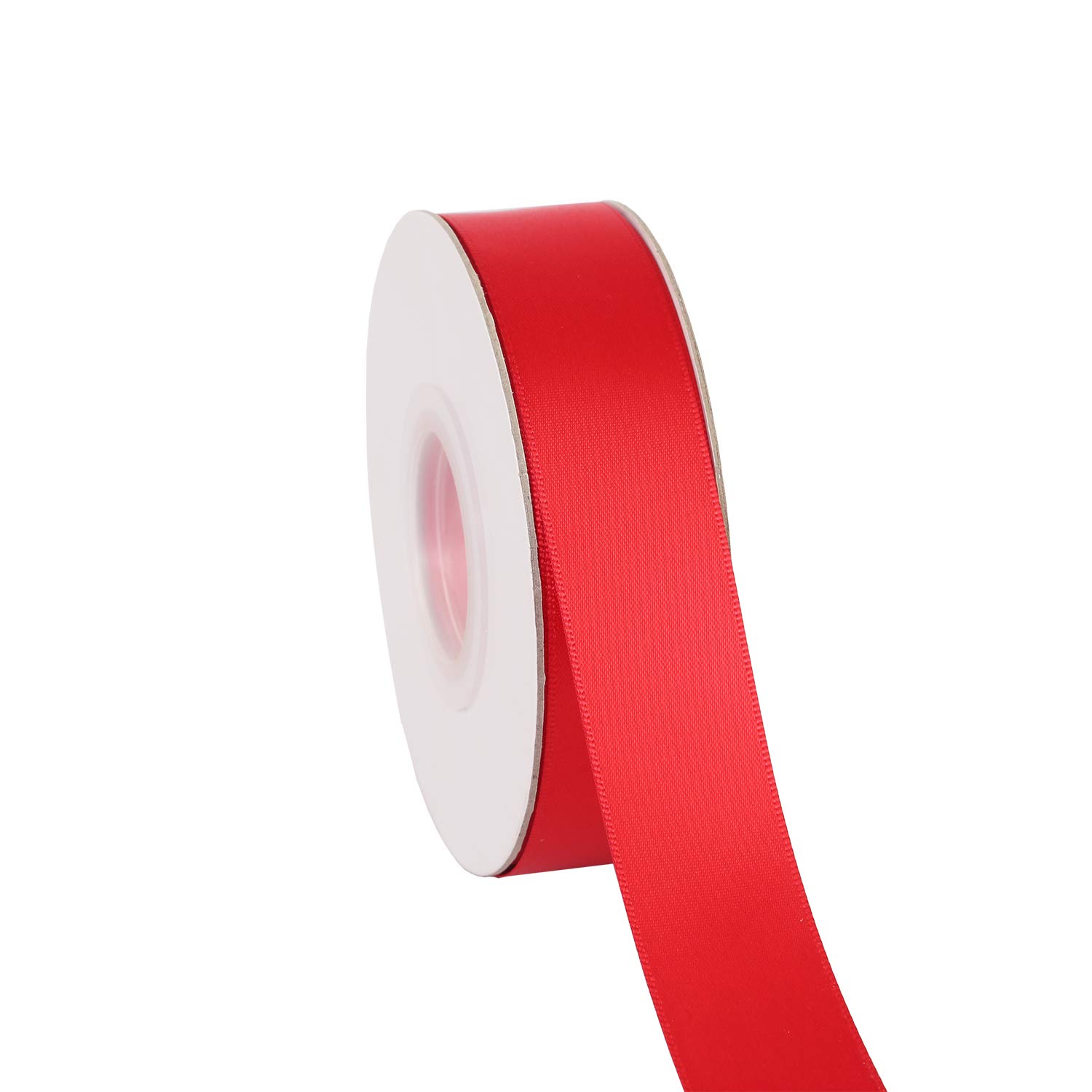 Ribbonitlux 25mm Wide Double Face Satin Ribbon 22 Meters (250-Red, Set for Gift Wrapping, Party Decor, Sewing Applications, Wedding and Craft