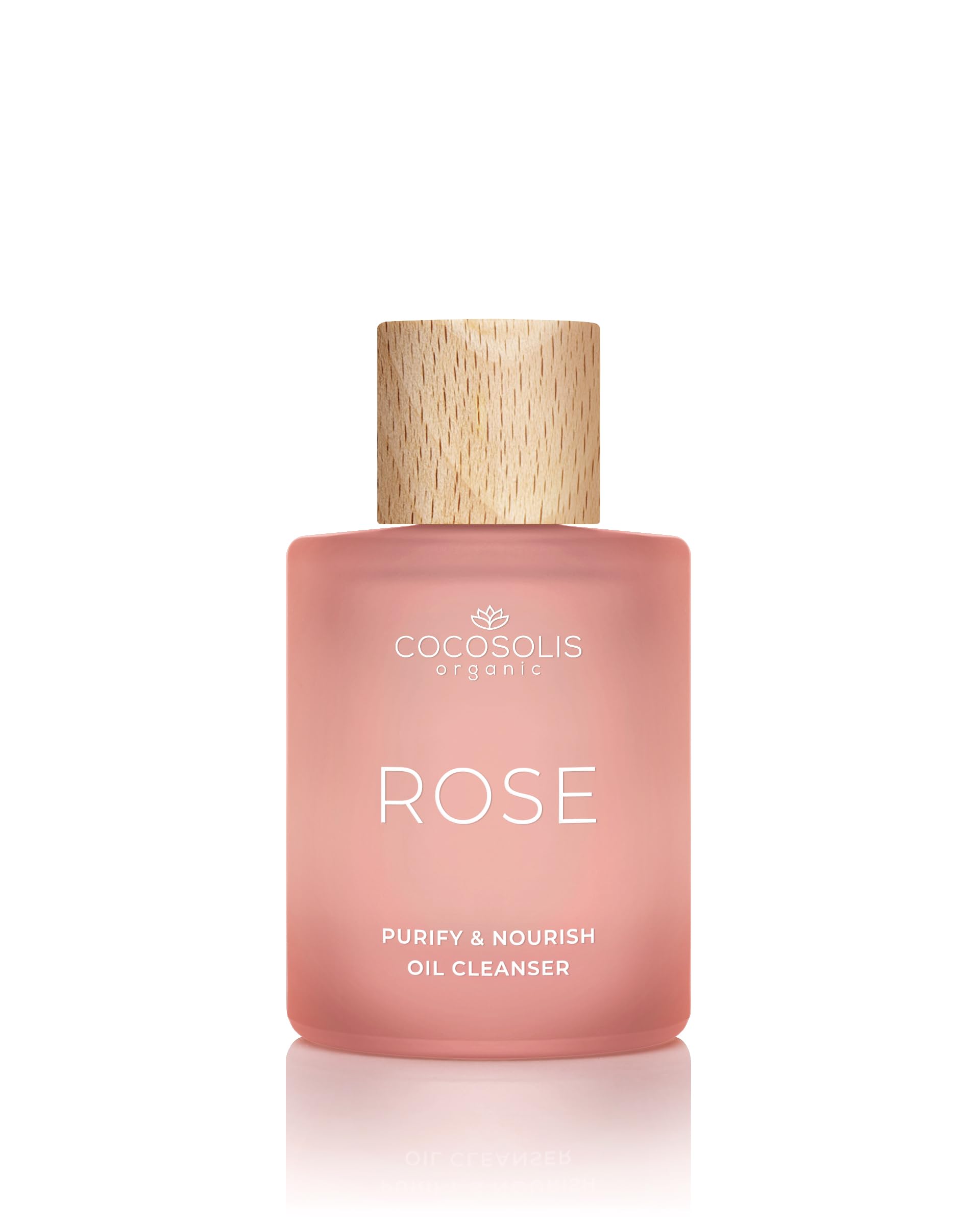 COCOSOLIS ROSE Purify & Nourish Oil Cleanser, moisturizing cleansing oil and make-up remover, vegan, with rose extract and vitamin E