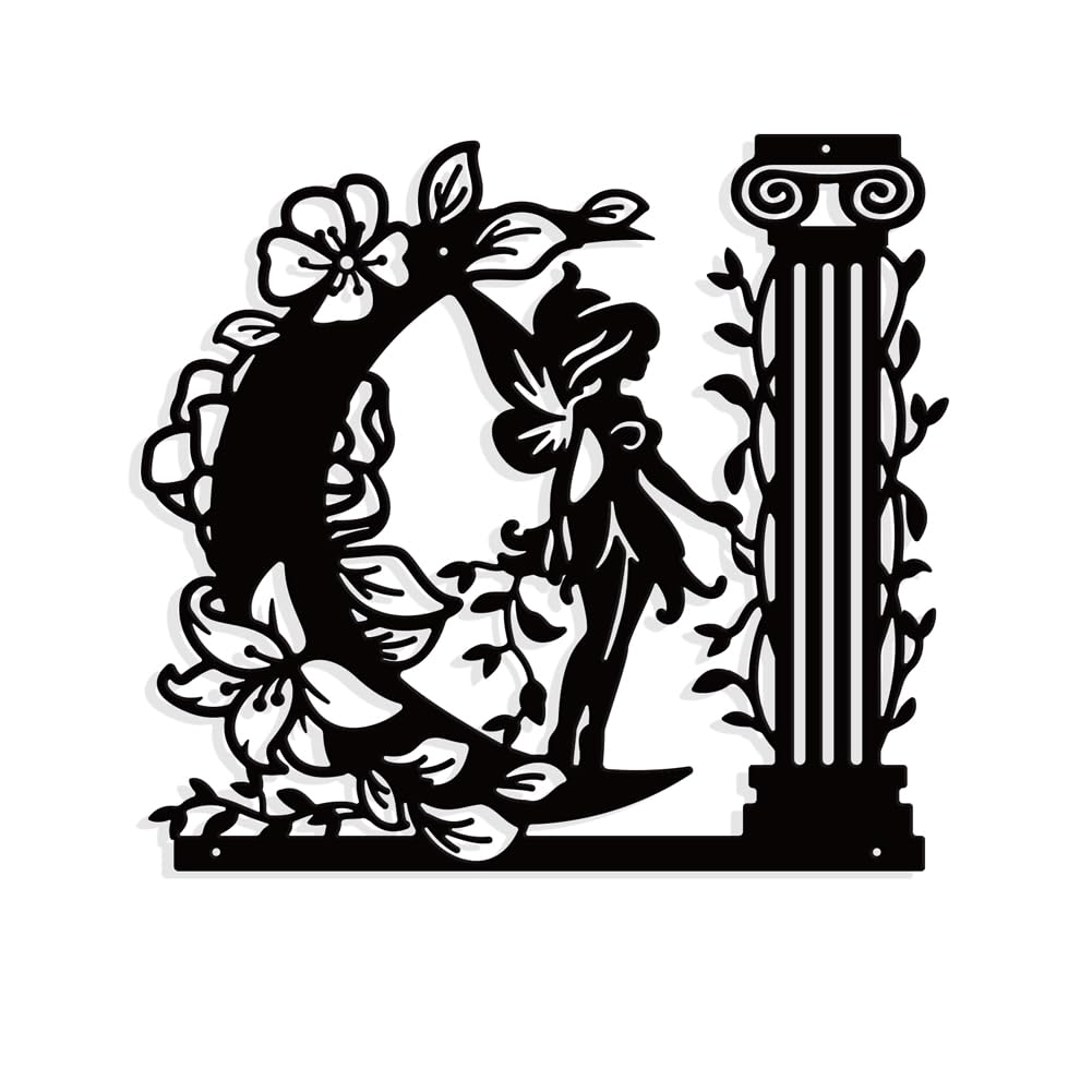 NBEADS Fairy Roman Column Metal Wall Art Decor, Black Wall Hanging Decor Silhouette Wall Art for Home Bedroom Living Room Garden Hotel Office Wall Christmas Festival Decoration Gift, 27.4x29.9cm