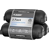 Flemoon [3 Pack] Outdoor Extension Cord Safety Cover with Waterproof Seal, Weatherproof Electrical Connection Box to Protect Outdoor Outlet, Plug, Socket, Christmas Holiday Decoration Light, Black