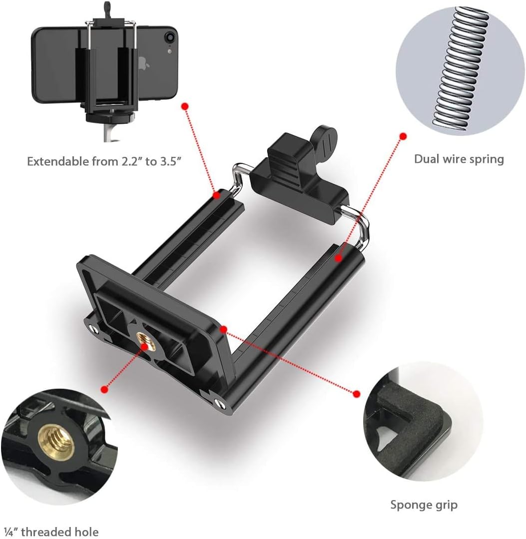 Fugetek Mini Tripod Table Top Stand and Phone Mount, Compact, Travel Ready, Use with FaceTime, Video Calls, Compatible with Gopro, Smartphones, iPhone, Samsung, Compact Cameras, DSLRs, Selfie Stick: Camera & Photo