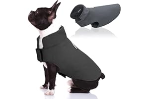 DENTRUN Windproof Winter Warm Fleece Small Dog Coat Reversible Puppy Jacket Reflective Soft Pet Vest, Cold Weather Dog Sweater Apparel Leash Access Overcoat for Small Breeds, Grey, S
