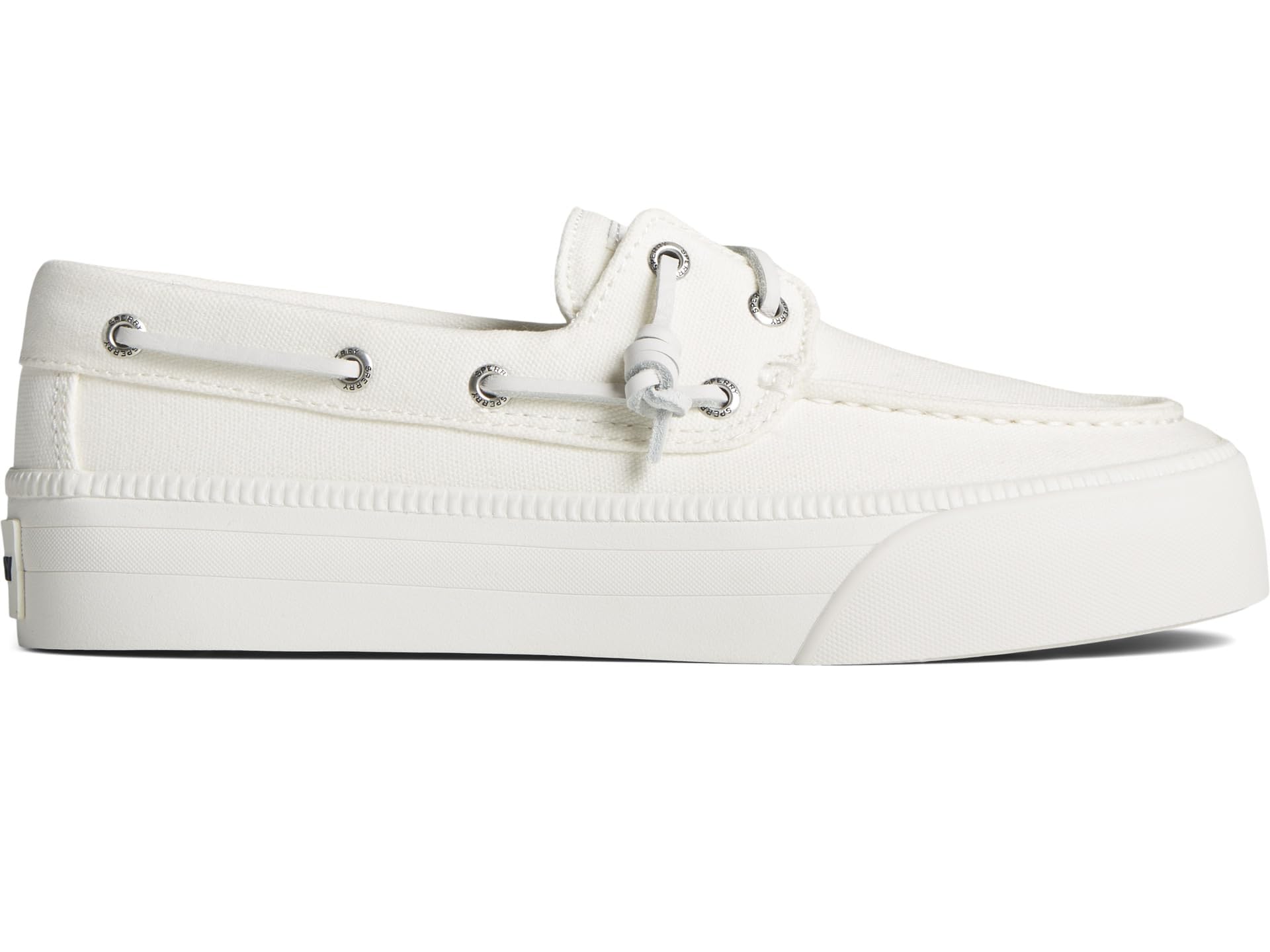 Sperry Women’s Bahama 3.0 Boat Shoe, Woven White, 6