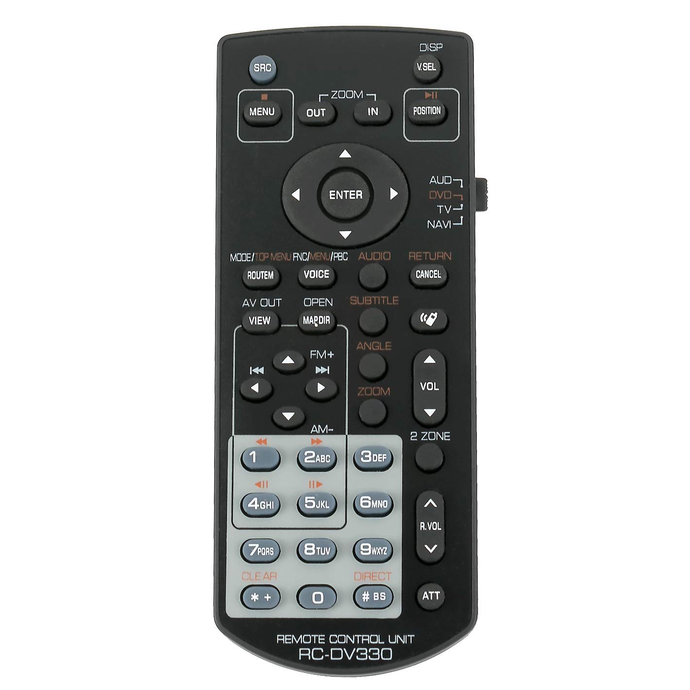 VINABTY RC-DV330 RCDV330 Replace Remote Fit for Kenwood Car Audio system KVT-839 DNX7000EX/7140 KVT-839DVD DDX8022BT DDX512 KNA-RCDV331 DDX318 DDX370