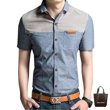 Amazon デニムシャツ メンズ 半袖 おしゃれ ブランド 無地 柄 黒