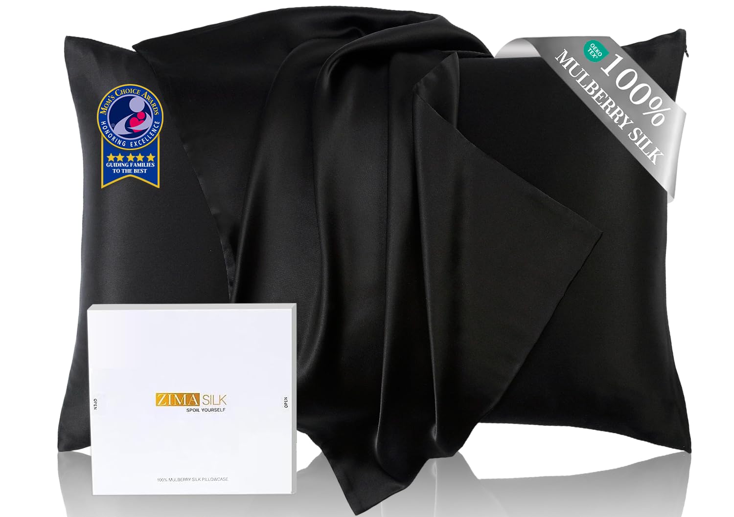 ZimaSilk 100% Mulberry Silk Pillowcase view 2