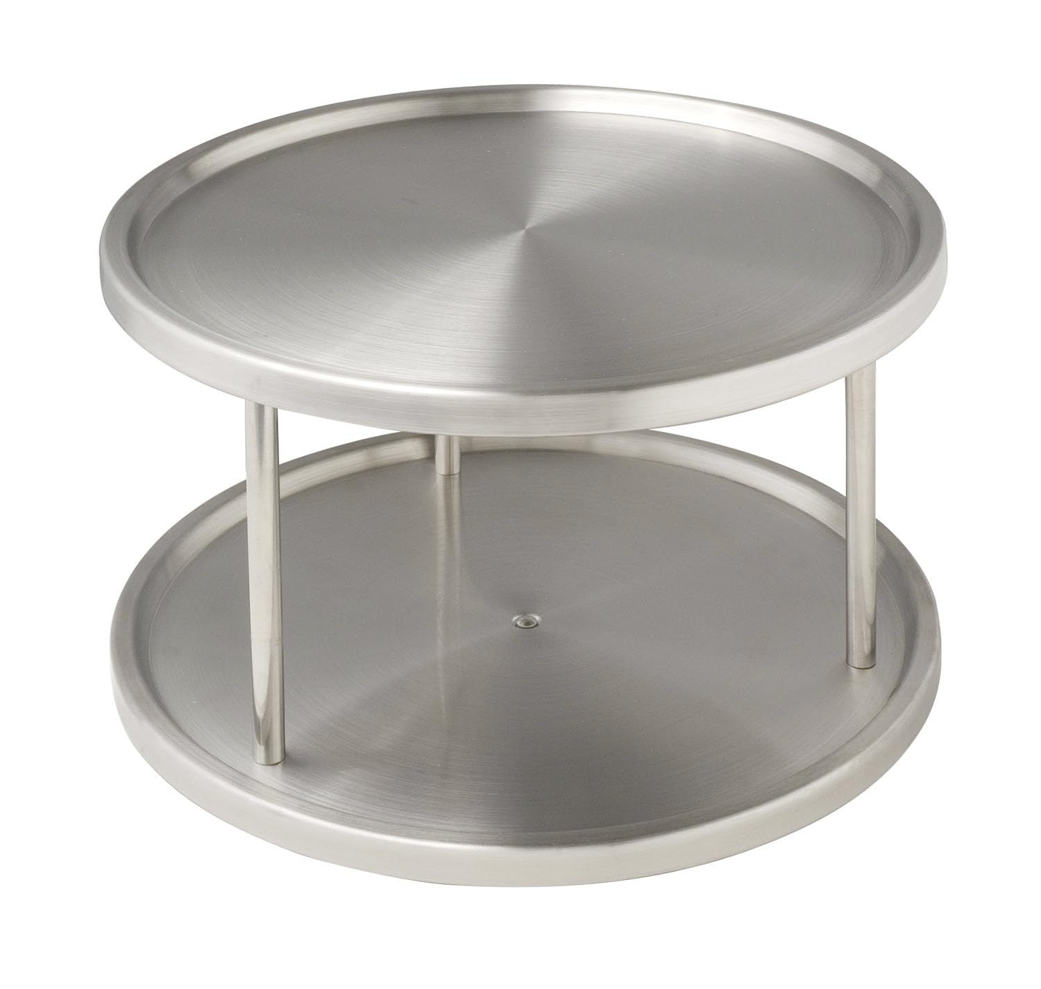 WENKO Cupboard Carousel Duo-2 Rotating Storage Areas, Stainless steel, Silver matt, 26.5 x 26.5 x 15.5 cm — image 1
