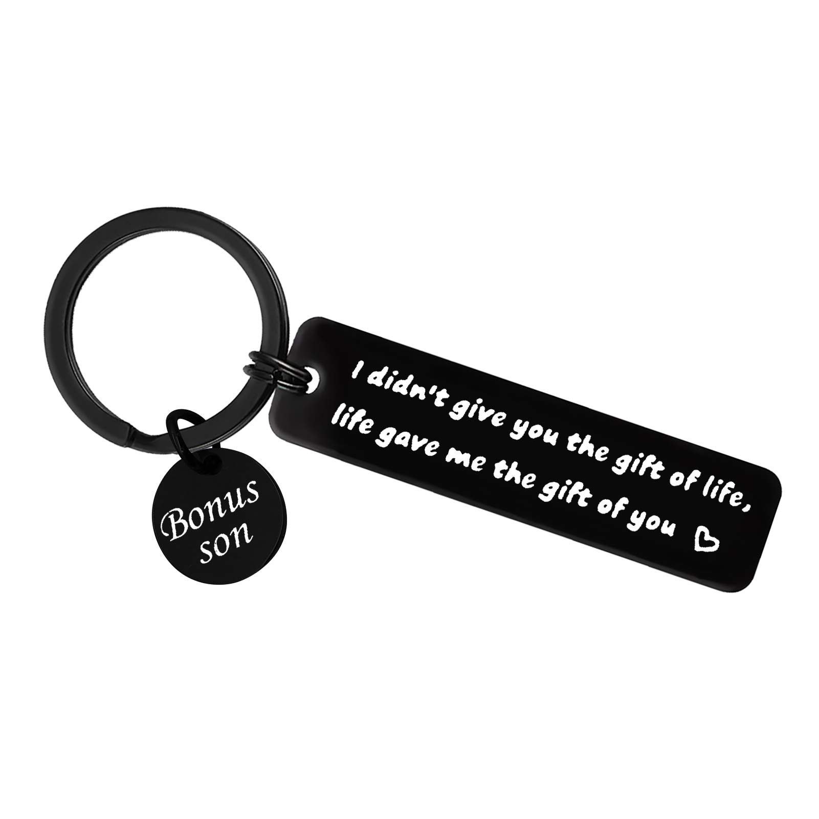 Huwujiu Bonus Son Keyring Son in Law Gifts I Didn't Give You The Gift of Life Life Gave Me The Gift of You Keyring Bonus Son Gifts Stepson Keyring Gifts from Step Mum Step Dad Adoption Gifts