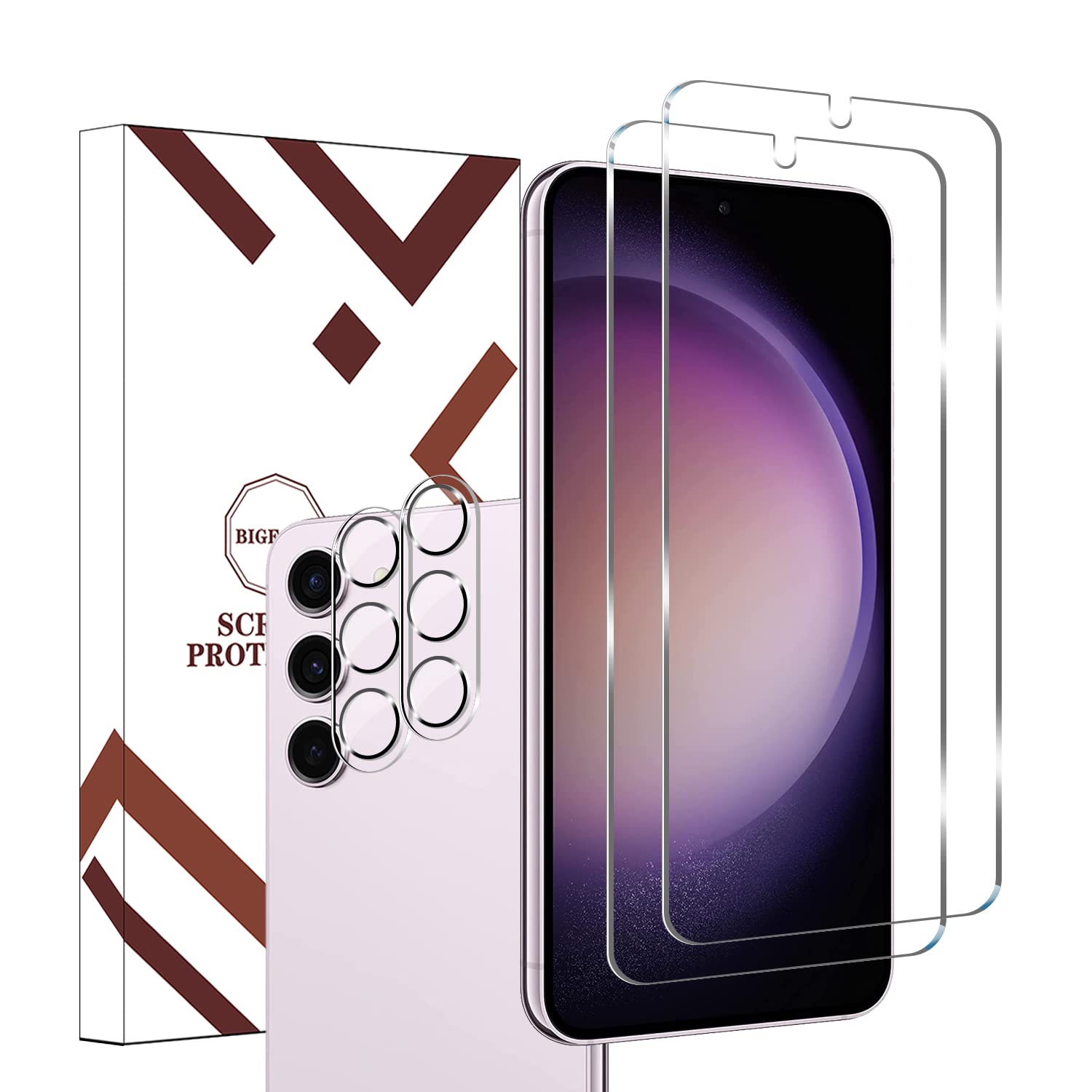 Galaxy S23 Plus Tempered Glass Screen Protector + Camera Lens Protector [ 2 + 2 Pack ][Case Friendly][Anti-Scratch][Ultrasonic Fingerprint Unlock] Clear HD Protective Film for Samsung Galaxy S23 Plus