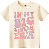 Sineeko Big Sister Shirt for Toddler Baby Girl Outfits Big Sis Announcement T-Shirt Gifts