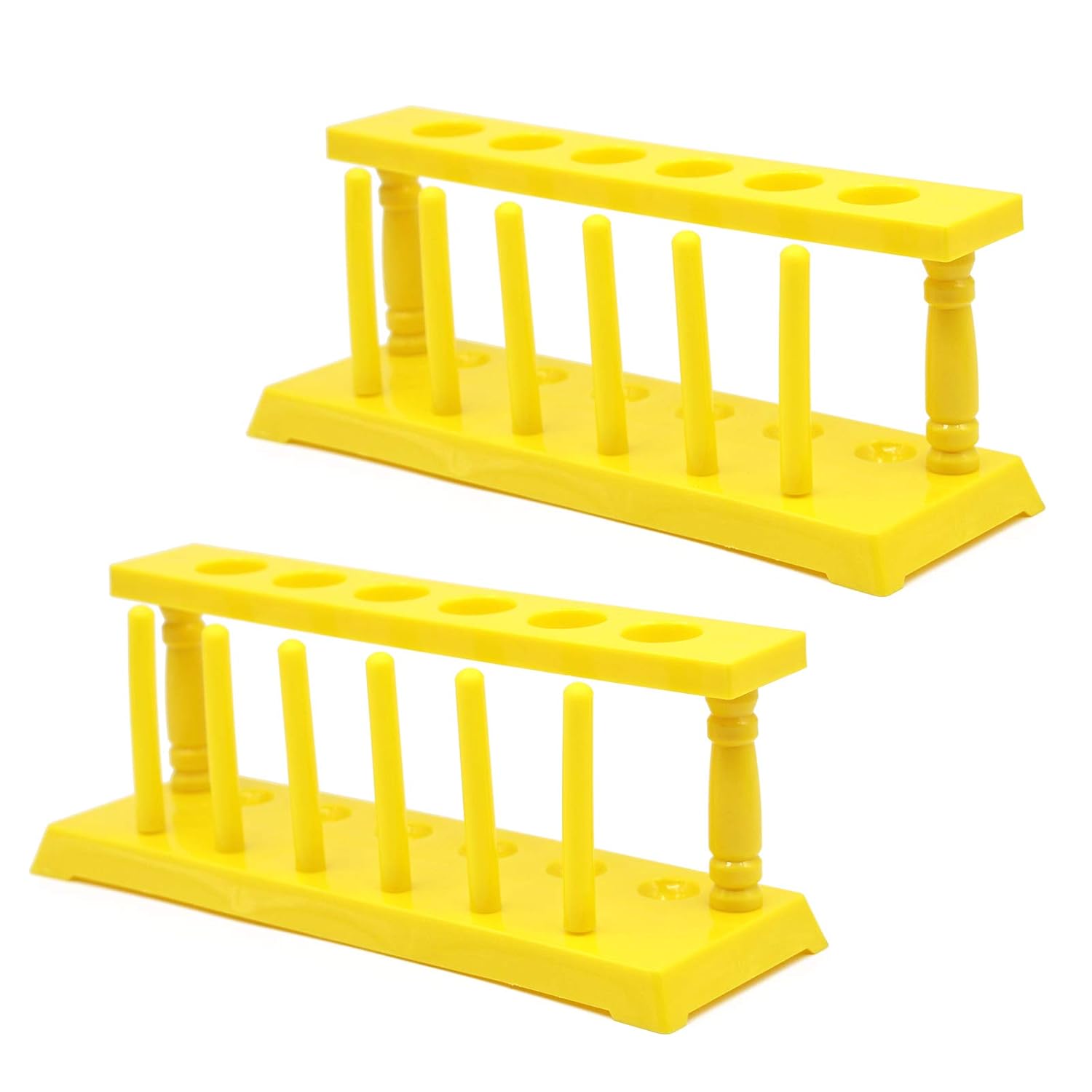 2 Pack Test Tube Holder and Drying Rack, Detachable, 6 Pins 6 Wells Test Tube Holder Rack for