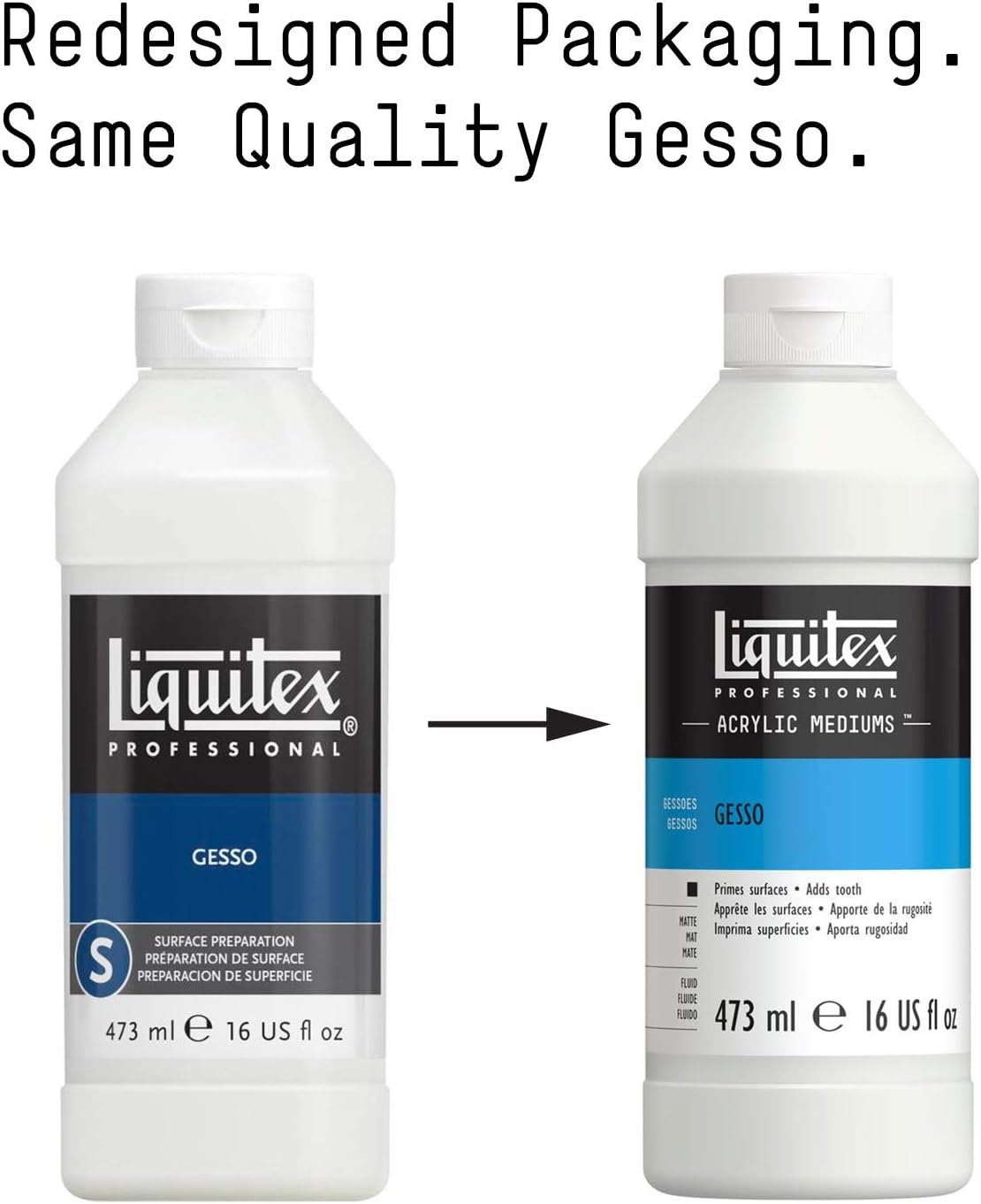 Liquitex Professional Acrylic Medium for Acrylic and Oil Paint White Gesso Surface Prep, 473 ml, 473 ml (Pack of 1) - Image 3