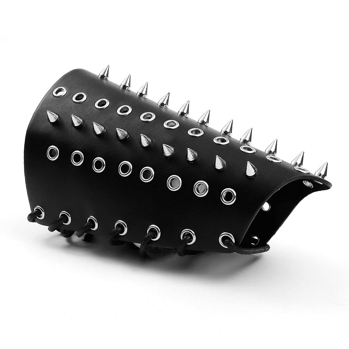 Eigso Punk Gothic Grommet Bracer Gantlet with Rivet Spikes Protector Cuff Retro Armour for Men Women