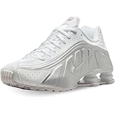 White/Metallic Silver Nike Shox R4 Sneaker by Nike