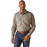 ARIAT Men's Fire Resistant Solid Classic Fit Snap Work Shirt, Silver Fox, X-Large Tall