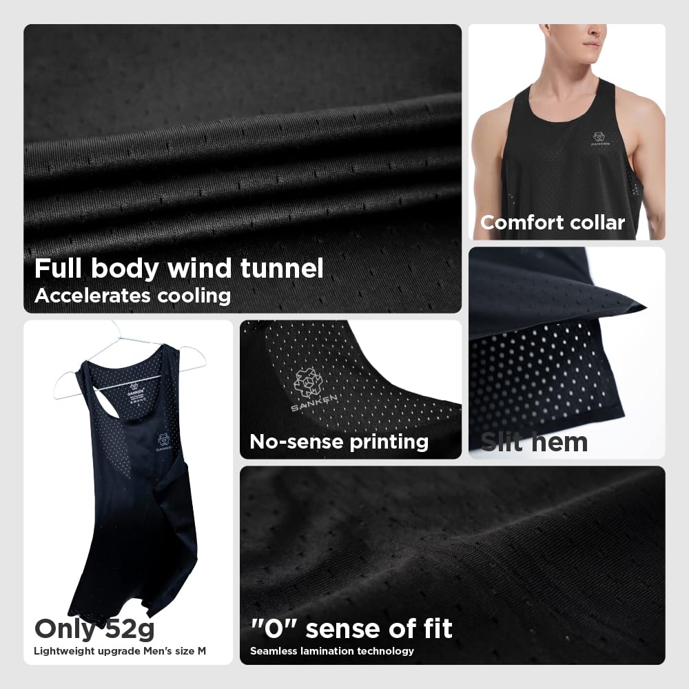 Sanken Men's Seamless Running Tank Tops Ultra