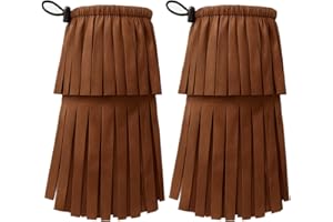 MJFSGYO Women' Hippie Fringe Boot Covers 60s 70s Theme Hippie Warm Leg Brown Boots Covers Tassel Hippy Costume Accessories for Women, American Indian Pocahontas Halloween Cosplay Dressing Party (Short Style)