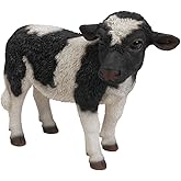 Hi-Line Gift Ltd Standing Cow Statue, Small, Black/White