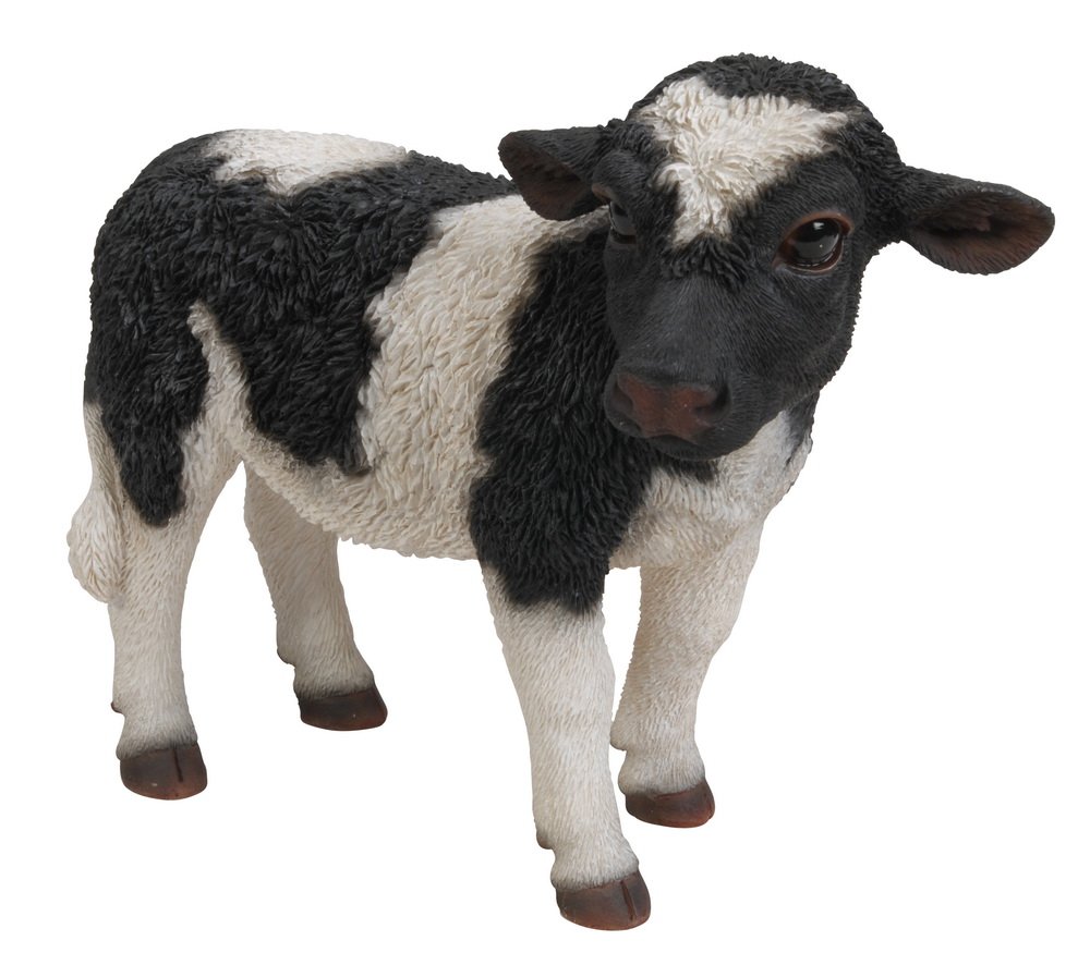 Hi-Line Gift Ltd Standing Cow Statue, Small, Black/White