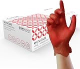 UNIGLOVES Unicare Vinyl Gloves Large Red Box of 100 Nitrile-Free
