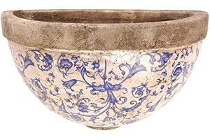 Esschert Design USA Ceramic Wall Planter-Blue/White