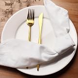 Luxury 100% White Cotton Napkins - 12 Oversized Hotel Quality 41x41 cm view 2
