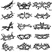 SuperLi Pack of 15 Vintage Lace Masquerade Masks-Halloween Mardi Gras Party Mask(Black)