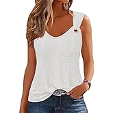 ETCYY Tank Tops for Women 2026 Trendy Summer V Neck Sleeveless T Shirts Spring Clothes Casual Loose Blouses