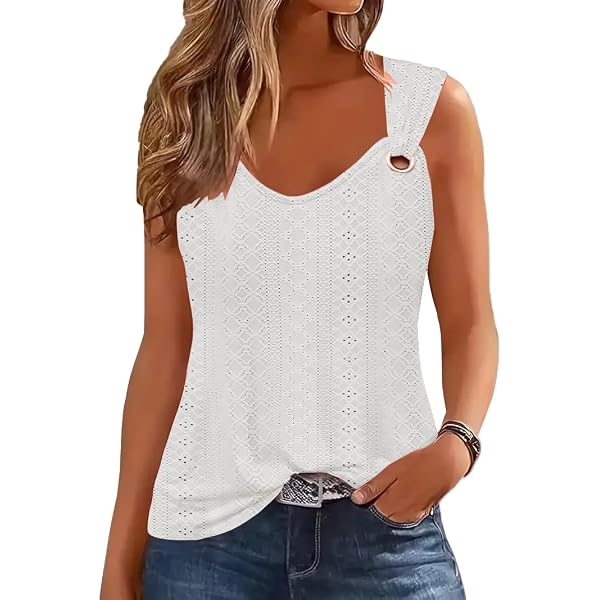 ETCYY Women's Summer V-Neck Tank Tops - Sleeveless Loose Fit Casual T-Shirts, Striped Black XX-Large